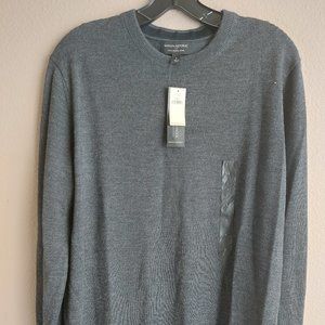 NEW Banana Republic Merino Crew Neck sweater Men's L GREY